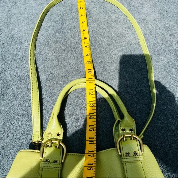 Spring green Croft and Barrow leather bag, satchel style with removable strap - Picture 8 of 8